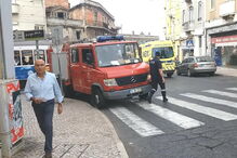 Local do atropelamento, na rua Angelina Vidal, em Lisboa. INEM prestou socorro às vítimas      
