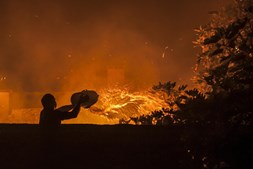  Popular combate o incêndio no Pinhal de Leiria, na Marinha Grande