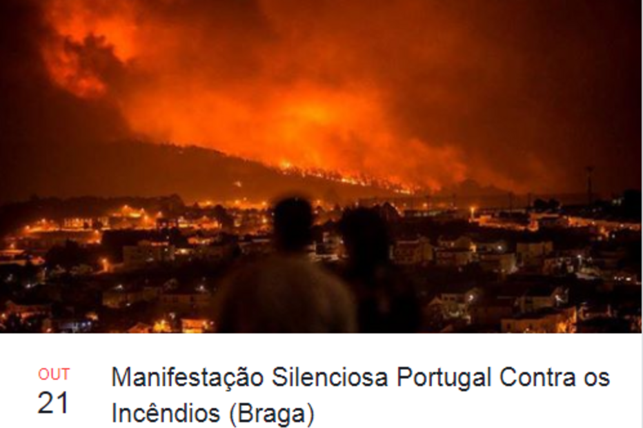 Incêndio, manifestação, Braga, Lisboa, Porto, Leiria