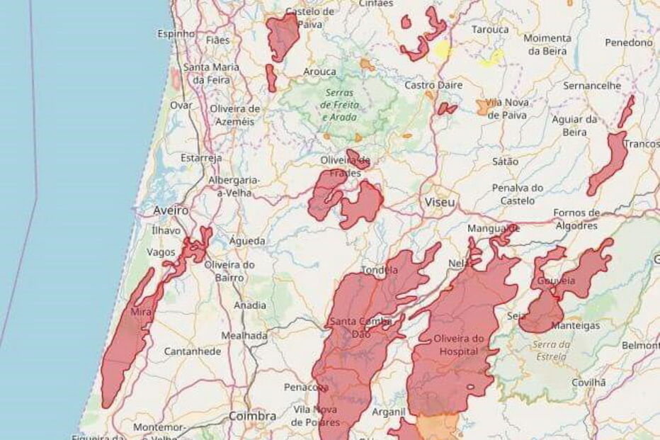 Área destruída pelo fogo em 2017