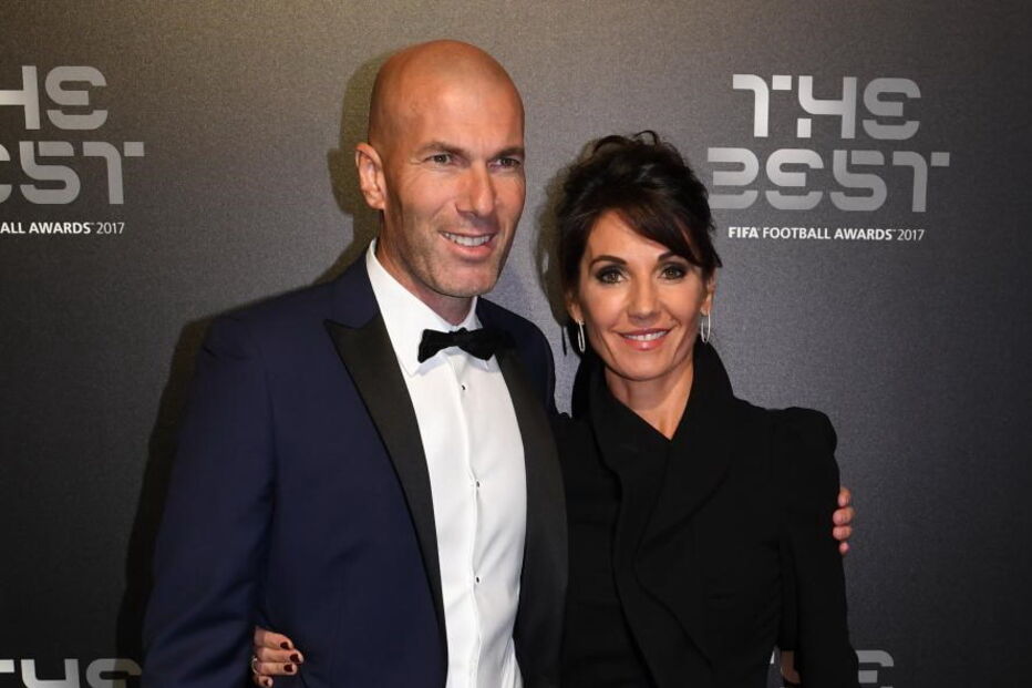 Zinedine Zidane com a mulher Veronique 
