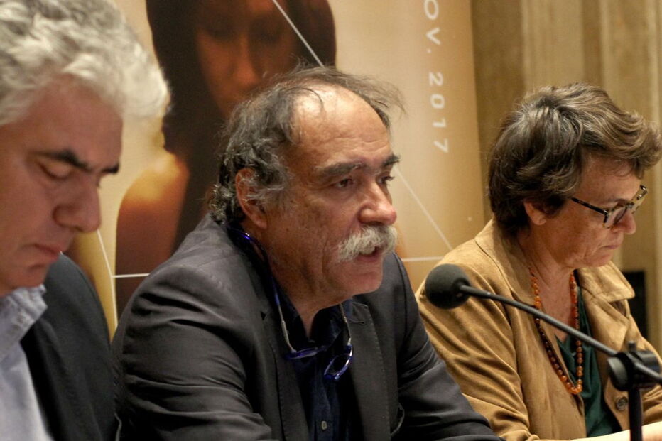 Rui Pereira (vice-presidente da Câmara de Sintra), Paulo Branco e Catarina Vaz Pinto (vereadora da Cultura em Lisboa)  