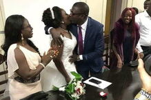 Celeste e Rui no casamento