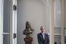 Marc Menschaert na sede da loja maçónica do Grande Oriente Lusitano, em Lisboa