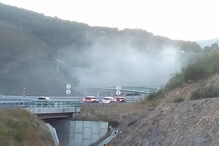 Autocarro ardeu no túnel do Marão