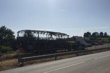 Autocarro ardeu no túnel do Marão