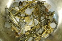 India, moedas, pregos, Maksud Khan