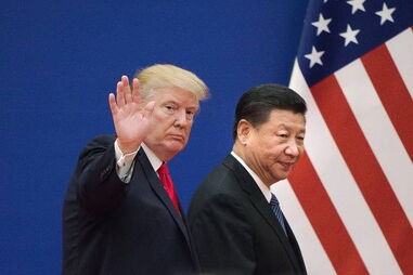 O presidente norte-americano, Donald Trump, e o presidente da China, Xi Jinping
