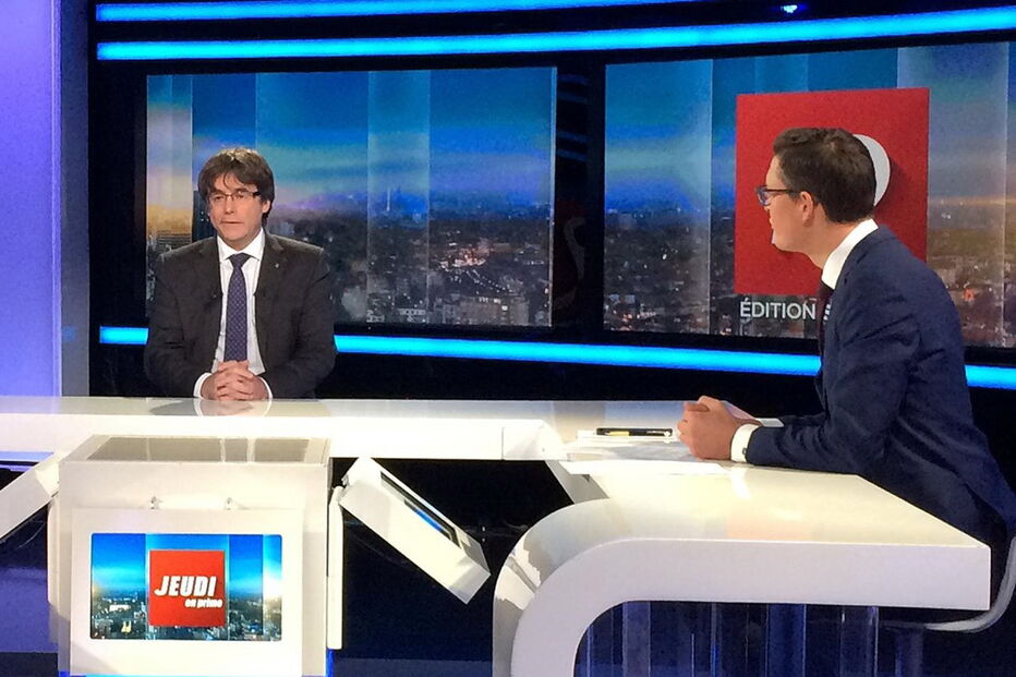 Puigdemont na entrevista concedida ao canal belga RTBF