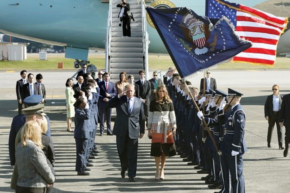 Donald Trump, Presidente dos EUA, foi recebido este domingo no Japão