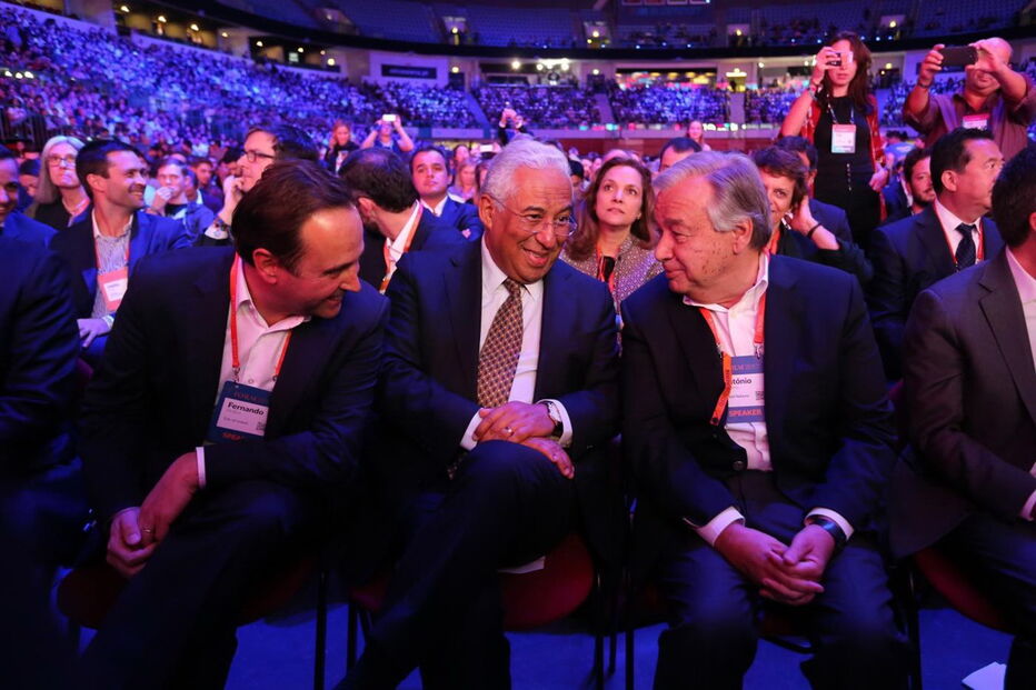 Fernando Medina (CM Lisboa), António Costa (Governo) e António Guterres (ONU)