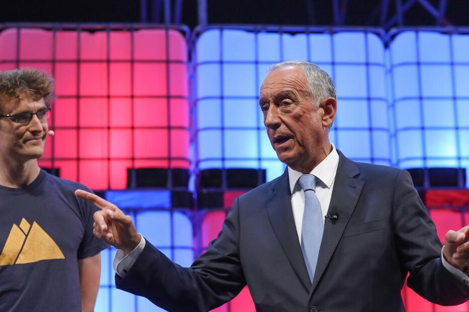 Marcelo com Paddy Cosgrave, diretor da Web Summit
