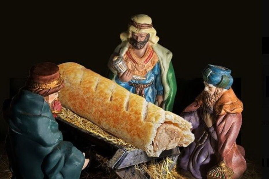 Calendário substitui menino Jesus por rolo de salsicha 