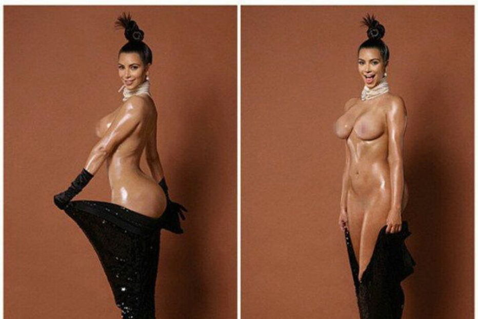 Kim Kardashian posou nua para a revista Paper
