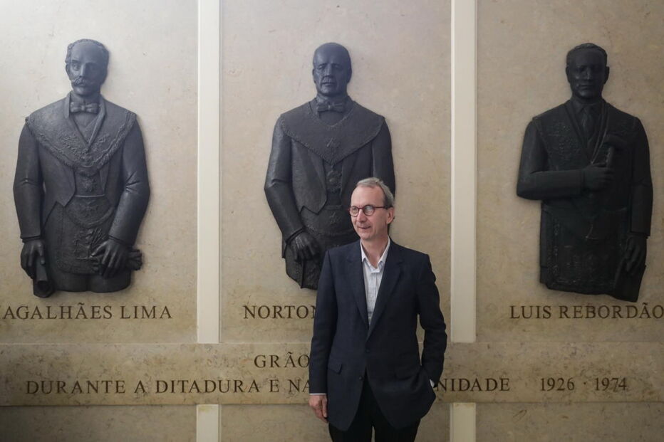 Marc Menschaert na sede da loja maçónica do Grande Oriente Lusitano, em Lisboa