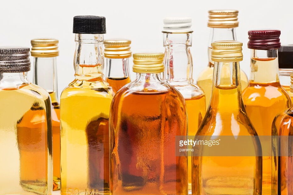 Garrafas de bebidas alcoólicas