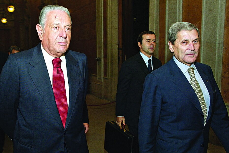 Américo Amorim, que morreu em julho, ao lado de Belmiro de Azevedo      