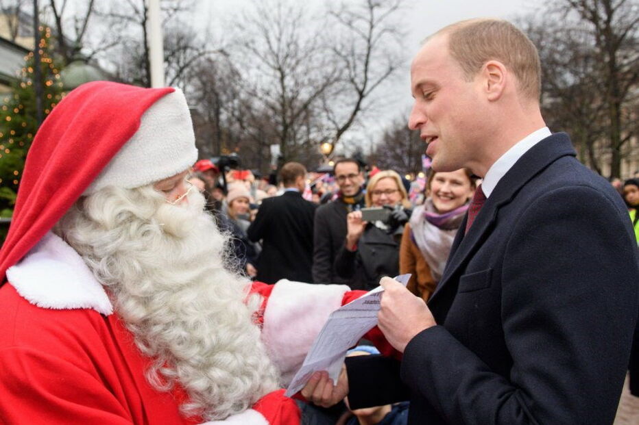 Príncipe William entrega carta do filho George ao Pai Natal
