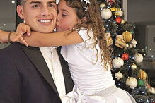 James Rodríguez com a filha, Salomé