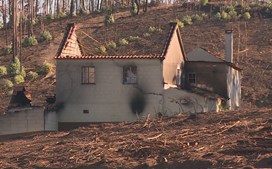 Casa afetada pelo fogo em Pedrógão Grande