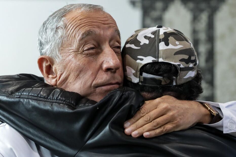 Presidente Marcelo Rebelo de Sousa num almoço de sem-abrigo em Lisboa