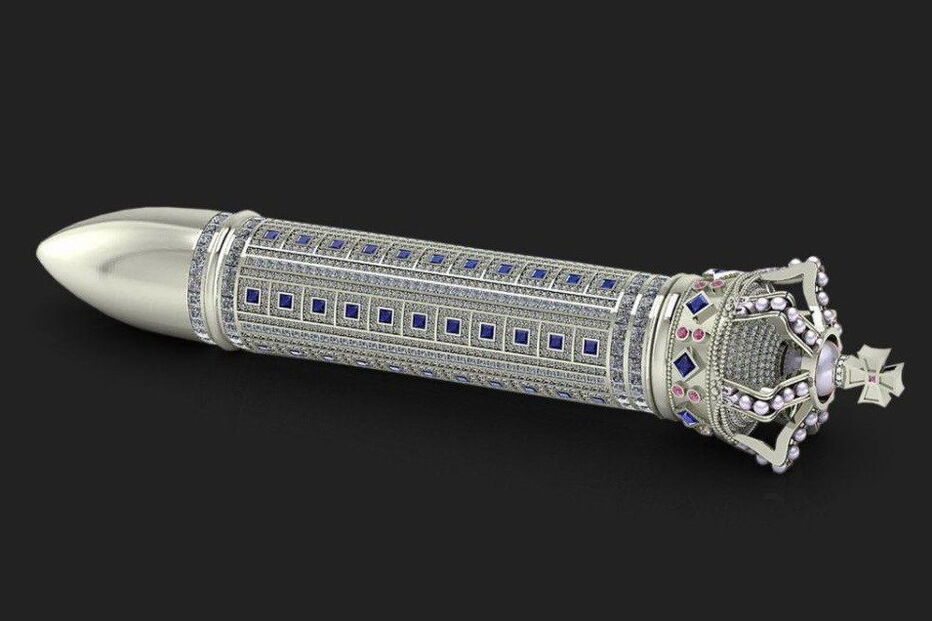 O Peral Royal, da Fornicari, leva (literalmente) a coroa do brinquedo sexual mais caro do Mundo. Feito com platina, diamantes, pérolas e safiras, custa 1.25 milhões de euros.