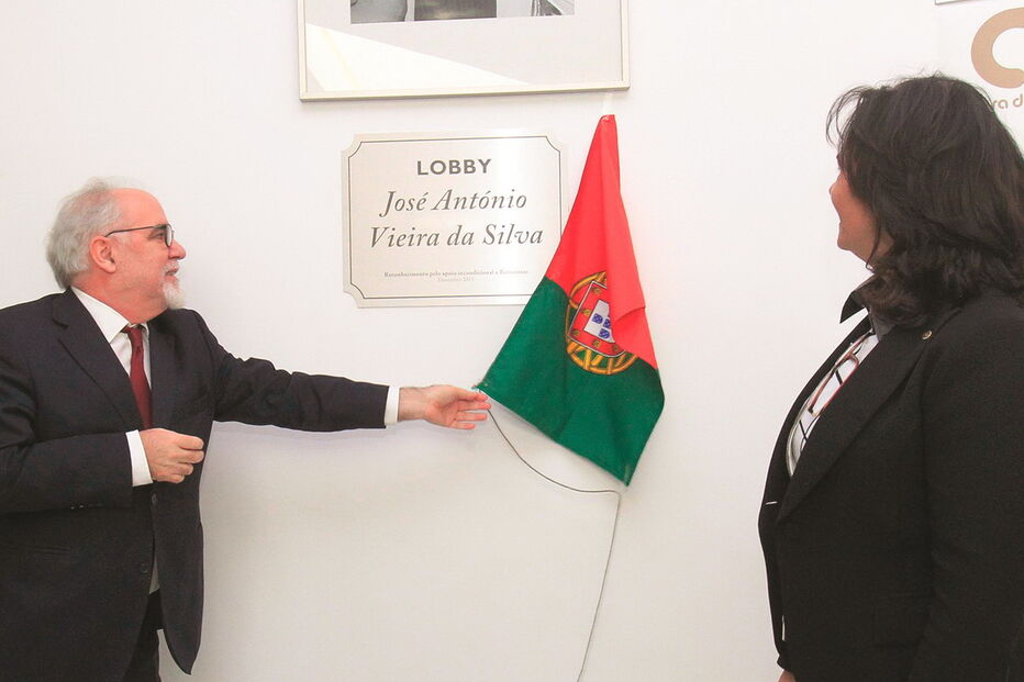 O ministro Vieira da Silva foi homenageado em 2016 na Casa dos Marcos, na Moita, com um lobby com o seu nome 