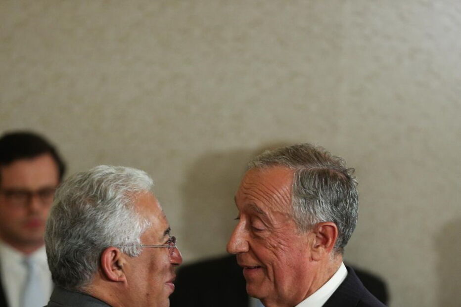 Marcelo Rebelo de Sousa recebeu António Costa na Sala dos Embaixadores do Palácio de Belém