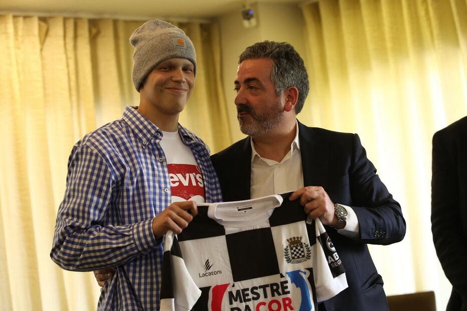 Edu Ferreira com o presidente do Sindicato dos Jogadores Profissionais de Futebol