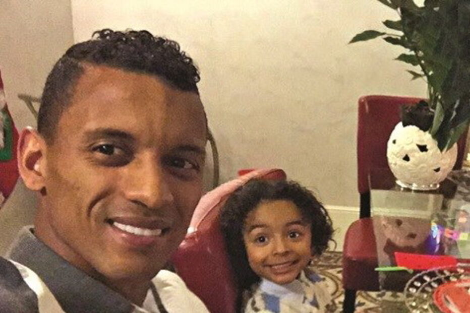 Nani  partilhou o momento ao lado do filho, Lucas, de quatro anos 