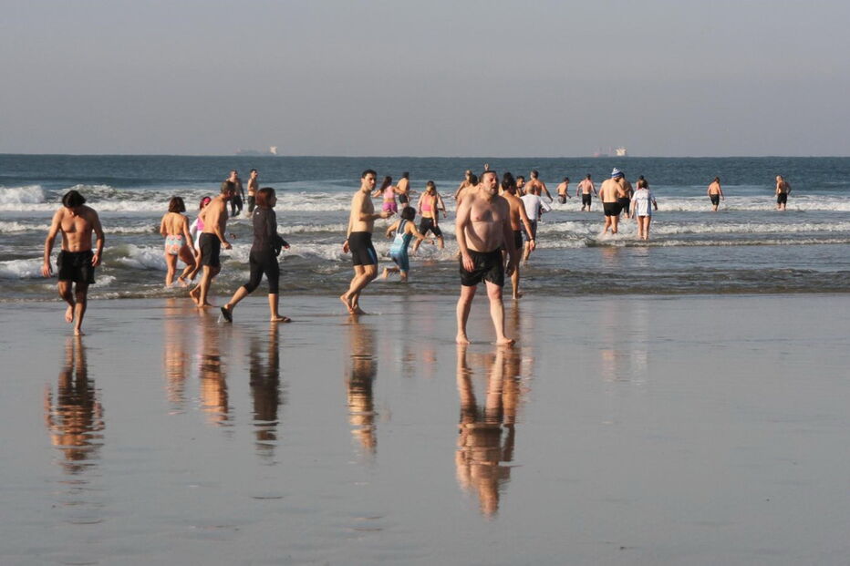 Banho do ano novo de 2017, em Matosinhos