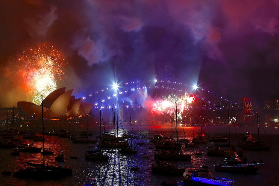 Um dos primeiros locais a celebrar 2018 foi Sydney