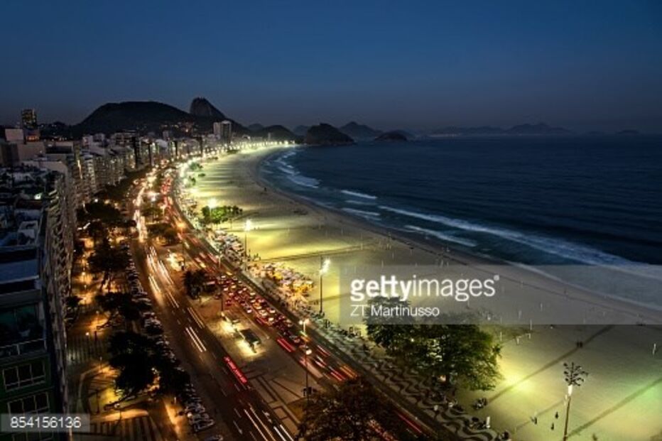 A praia de Copacabana, no Rio de Janeiro
