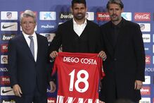 Diego Costa apresentado no Atlético de Madrid