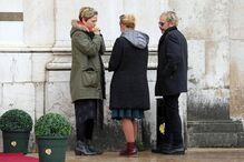 Julie Sergeant no adeus à mãe Guida Maria, com Paula Lobo Antunes e Cassiano Carneiro