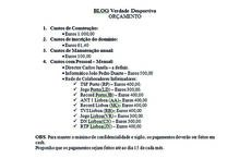 Orçamento seguia em anexo e identificava jornalistas