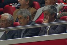 Luís Filipe Vieira com António Costa, primeiro-ministro, e Mário Centeno, ministro das Finanças   