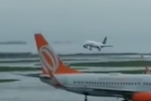 Avião borrega devido ao mau tempo no Rio de Janeiro