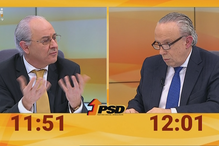 Santana Lopes e Rui Rio no debate da TVI