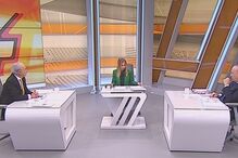 Santana Lopes e Rui Rio no debate da TVI