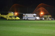 Helicóptero do INEM sai do Estadio João Cardoso, em Tondela