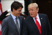 11 de outubro - Trump dá as boas vindas ao primeiro-ministro canadiano Justin Trudeau na Casa Branca