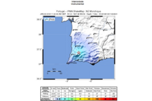 Mapa de intensidade do sismo registado em Monchique