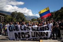 Protestos em Caracas contra o governo da Venezuela
