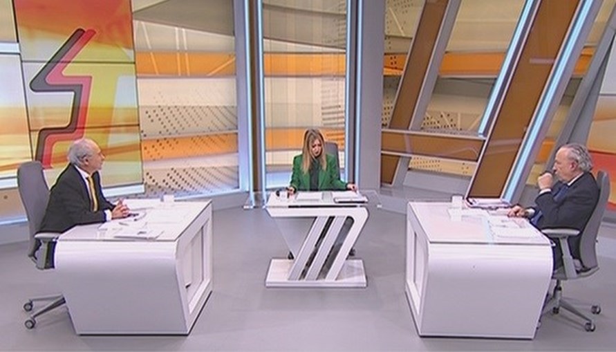 Santana Lopes e Rui Rio no debate da TVI