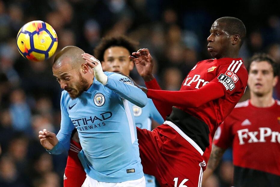 David Silva em ação pelo Manchester City contra o Watford