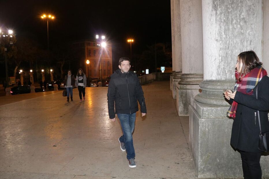 Pedro Granger no velório de Guida Maria