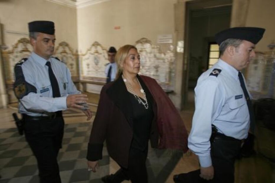 Maria das Dores durante o julgamento, em 2008