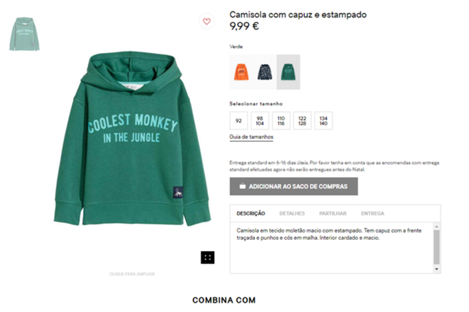 Camisola da H&M com a palavra 