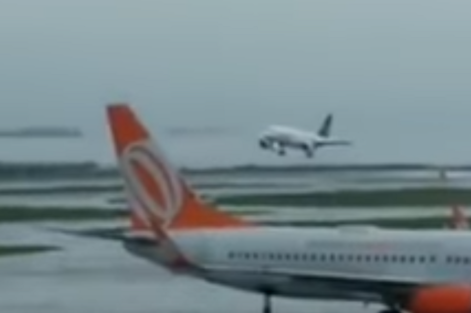 Avião borrega devido ao mau tempo no Rio de Janeiro